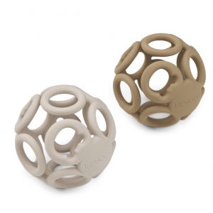 LIEWOOD Jasmin Beißring Ball 2er-Pack sandy:oat mix