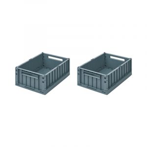 LIEWOOD Weston Aufbewahrungsbox Medium 2er-Pack Whale blue