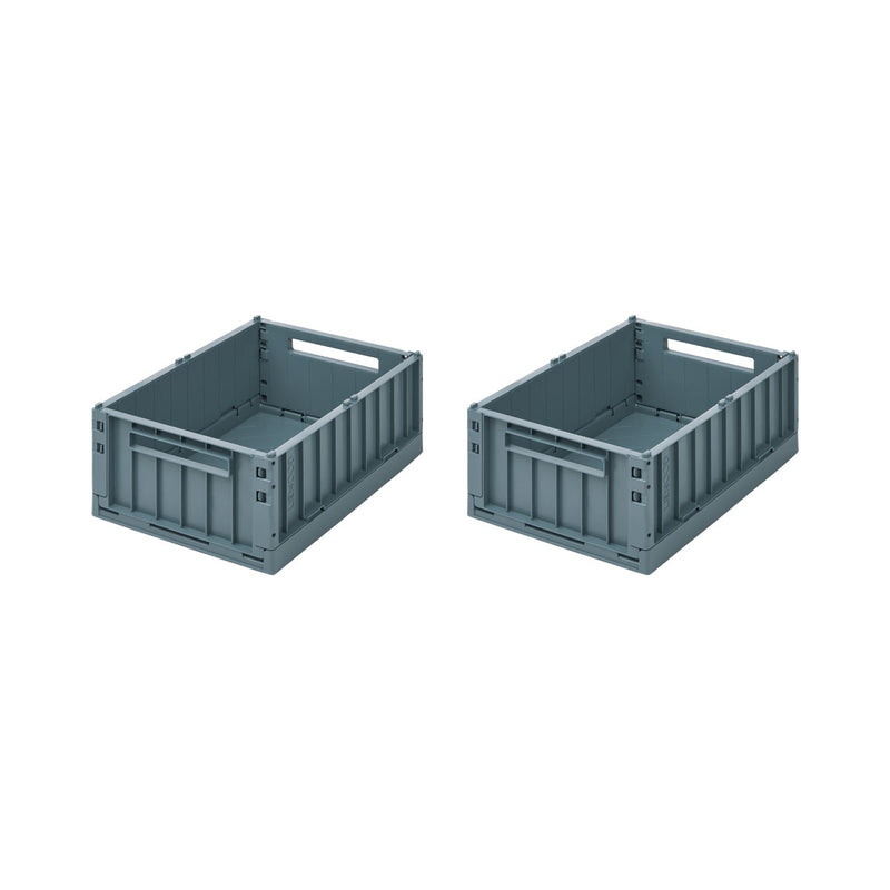 LIEWOOD Weston Aufbewahrungsbox Medium 2er-Pack Whale blue