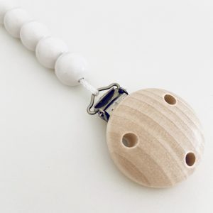 Schnullerkette by SOE Holz weiß