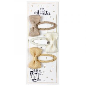 Hair clip beige bow