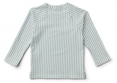 NOAH Seersucker Badeshirt sea blue/white